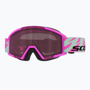 Maschera da sci per bambini SCOTT Shield neon pink/mint green/rose