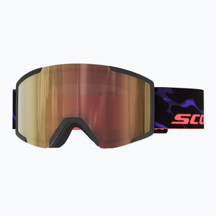 Maschera da sci SCOTT Shield LS black/purple/cinnamon chrome