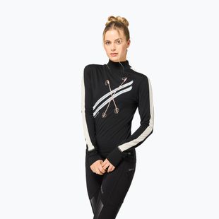 Longsleeve da donna super.natural KryTeeede Col T-Neck Light jet black/white/mountain trail gl/white