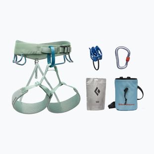 Kit da arrampicata da donna con imbracatura Black Diamond Momentum Harness Package verde pastello