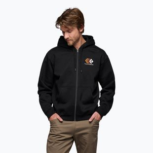 Felpa con cappuccio da uomo Black Diamond Faded Full Zip nero