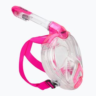 SEAC Magica maschera integrale per bambini in silicone nero/rosa per lo snorkeling