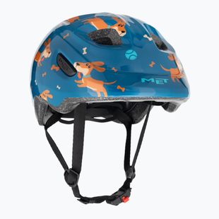 Casco da bicicletta per bambini MET Hooray blu teckel lucido