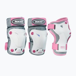 Roces Set di imbottiture ventilate bianche/rosa per bambini