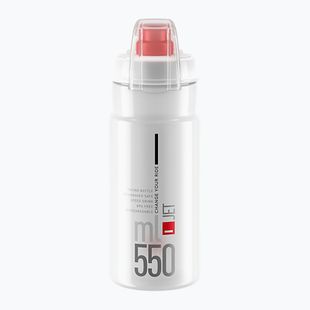 Bottiglia da bici Elite Jet Plus 550 ml chiara/rossa con logo