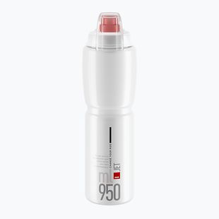 Borraccia Elite Jet Plus 950 ml trasparente/rosso logo