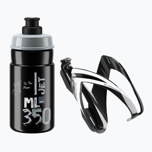 Elite CEO Jet kit bici cestino + bidone 350ml nero lucido/nero/grigio logo