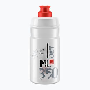 Bottiglia da ciclismo Elite Jet 350 ml chiara/rossa logo