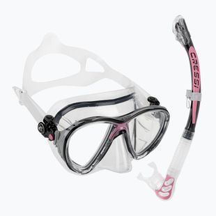 Set da immersione Cressi Big Eyes Evolution + Alpha Ultra Dry nero/rosa