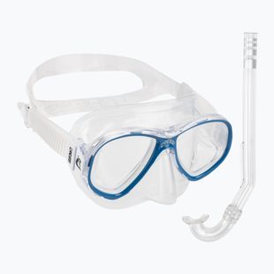 Set da snorkeling per bambini Cressi Perla + Minigringo trasparente/blu