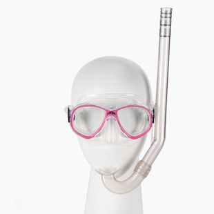 Set da snorkeling per bambini Cressi Perla + Minigringo trasparente/rosa