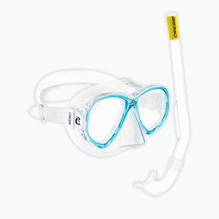 Set per snorkeling per bambini Cressi Perla Jr + Minigringo clear/aquamarine