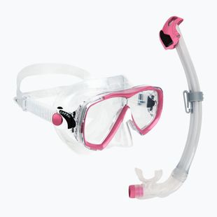 Set da immersione Cressi Estrella + Seal Dry trasparente/rosa