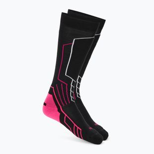 Calze da sci donna Mico Medium Weight Warm Control Ski black/fuchsia fluo