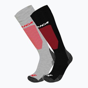 Calze da sci Nordica Uni 2.0 2 paia grigio/rosso+nero/rosso
