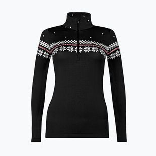 Felpa termica da donna Newland Hilde Half Zip nero/bianco