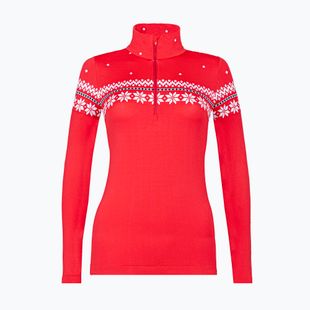 Felpa termica da donna Newland Hilde Half Zip rosso/bianco