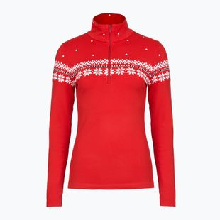 Felpa termica da donna Newland Hilde Half Zip rosso/bianco