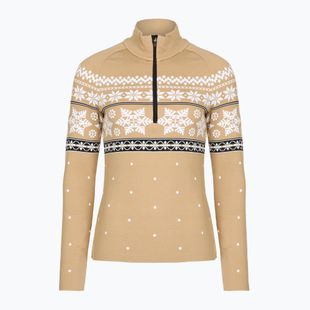 Felpa termica da donna Newland Isalind Half Zip biscotto/bianco