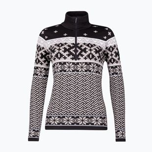Felpa termica da donna Newland Kristel Half Zip nero/pietra