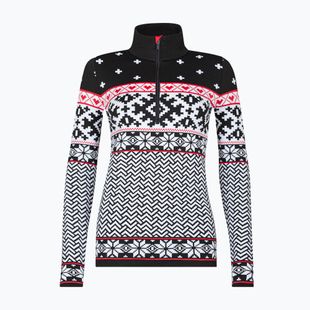 Felpa termica da donna Newland Kristel Half Zip nero/bianco