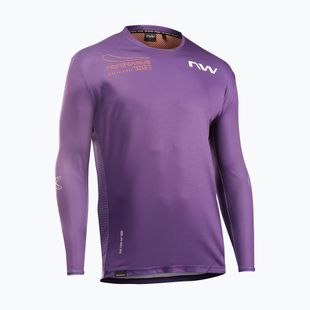 Northwave Edge 2 ciclismo uomo manica lunga viola scuro/arancio