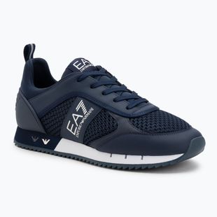 EA7 Emporio Armani Scarpe con lacci bianche e nere, blu / bianco