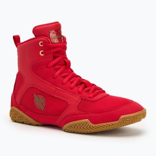 Hayabusa Pro Boxing scarpe da boxe uomo nero rosso