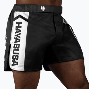 Pantaloncini da allenamento da uomo Hayabusa Icon Mid-Thigh MMA nero/bianco