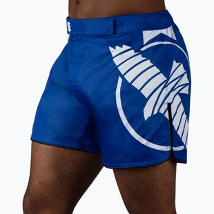 Pantaloncini da allenamento da uomo Hayabusa Icon Mid-Thigh MMA blu/bianco
