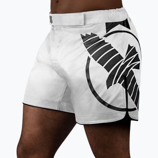 Pantaloncini da allenamento da uomo Hayabusa Icon Mid-Thigh MMA bianco/nero