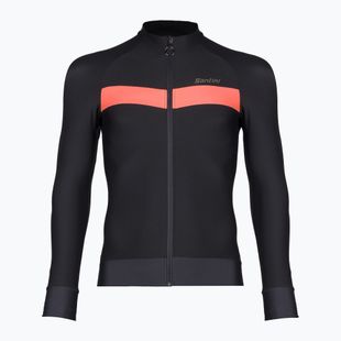 Felpa da ciclismo Santini Adapt nero/arancio da uomo