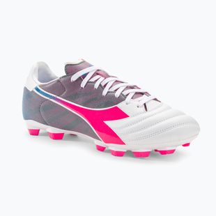 Scarpe da calcio Diadora Brasil Elite Veloce GR LPU uomo bianco/rosa fluo/blu fluo