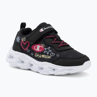 Scarpe per bambini Champion Funfair Print G PS Low Cut new black/fluorescent pink/imperial light blue