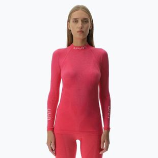 Maglia termica a maniche lunghe da donna UYN Elevation Biomorph LS Turtle Neck rosa achillea