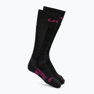 Calze da sci da donna UYN Ski Touring One Bio nero/rosa yarrow