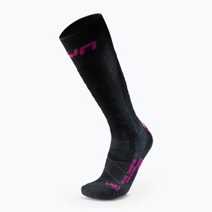 Calze da sci da donna UYN Ski Touring One Bio nero/rosa yarrow