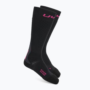 Calze da sci donna UYN Ski One Alpine Merino black/pink