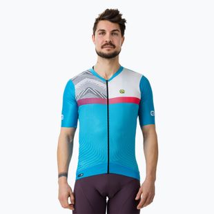 Maglia ciclismo uomo Alé Zig Zag blu cielo