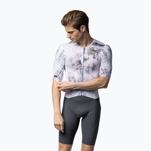 Tuta da ciclismo da uomo Alé Mirror bianco