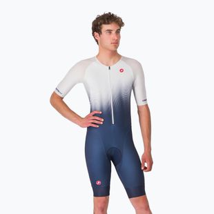 Tuta da ciclismo da uomo Castelli Core Tri blu belga/bianco