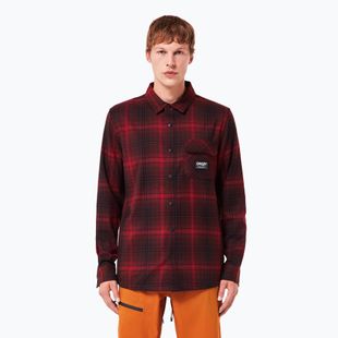 Camicia Oakley Butter Flannel da uomo a quadri nero/granata