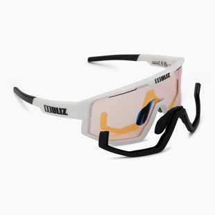 Occhiali da sole Bliz Fusion Small Nano Optics Nordic Light bianco opaco/corallo/blu arancione
