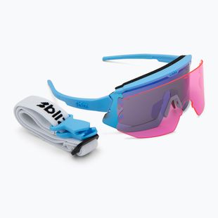 Occhiali da sole Bliz Breeze Small blu opaco/grigio blu specchiato/rosa