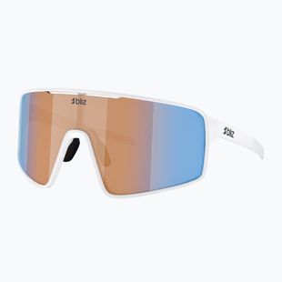 Occhiali da sole Bliz P001S Nano Optics Nordic Light bianco opaco/corallo/blu arancione multi