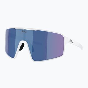 Occhiali da sole Bliz P001S bianco opaco/grigio a specchio blu