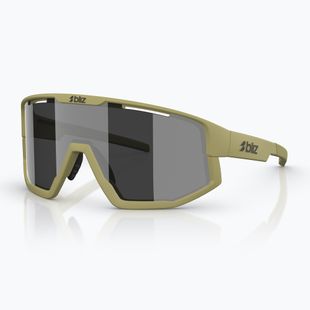 Occhiali da sole Bliz Fusion matte amber green/smoke silver mirror