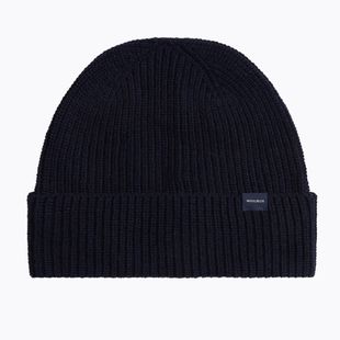 Berretto invernale da uomo Woolrich Knitted Ribbed Beanie melton blue