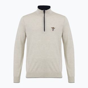 Maglione da uomo Aeronautica Militare 1/2 Zip stone melange