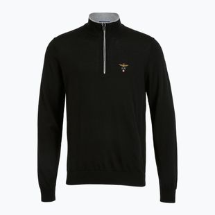 Maglione uomo Aeronautica Militare 1/2 Zip jet black